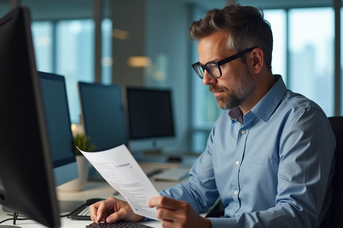 Homme IT professionnel avec licence Windows 7