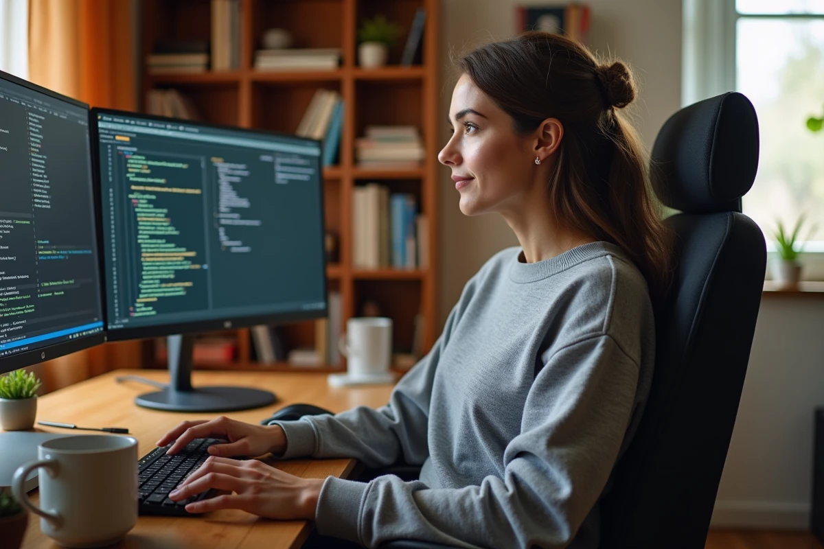Ingénieure logicielle configurant un environnement virtuel Python avec gestion des versions de paquets pip