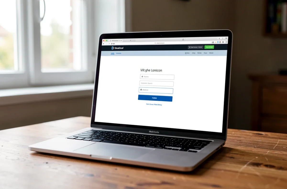 Ordinateur affichant la page de connexion d'un portail scolaire