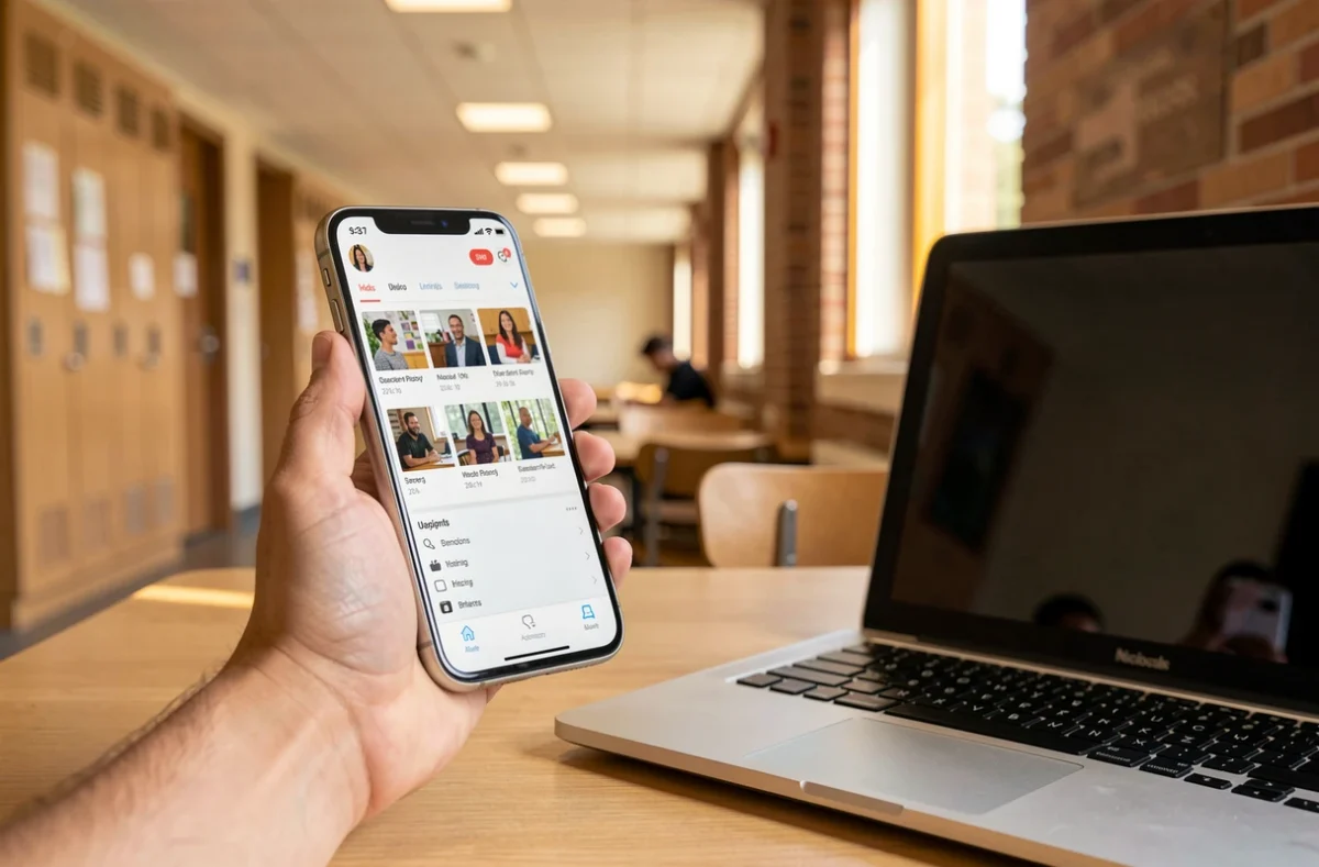Smartphone et ordinateur portable utilisés pour lire sa messagerie professionnelle