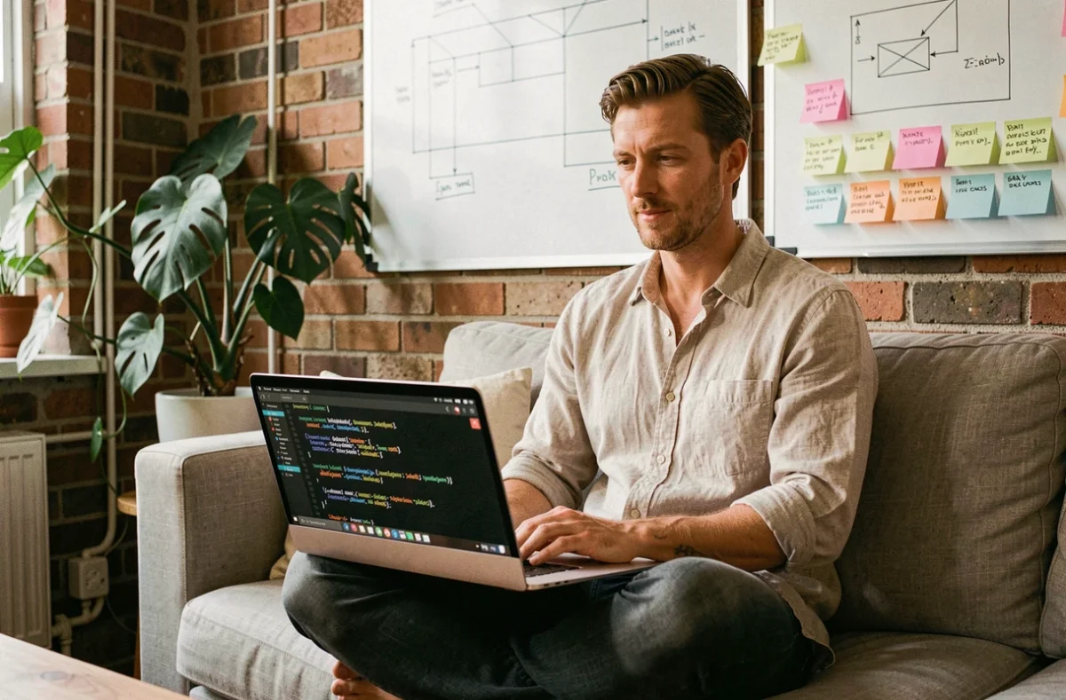 Développeur Smile travaillant sur des solutions open source dans un espace de co-working créatif